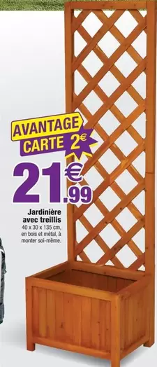 Jardinière Avec Treillis offre à 21,99€ sur Bazarland