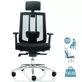 Fauteuil de bureau SHADE - accoudoirs réglables - appuie-tête réglable - noir offre sur Bureau Vallée