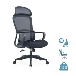 Fauteuil de bureau Richard - accoudoirs fixes - noir offre sur Bureau Vallée