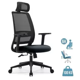 Fauteuil de bureau OPEN - accoudoirs réglables - appuie-tête réglable - noir offre à 89€ sur Bureau Vallée