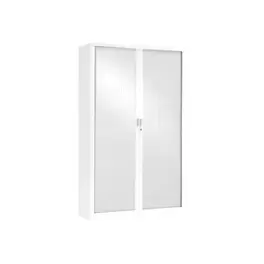 Armoire haute monobloc à rideaux GENERIC - 198 x 120 x 43 cm - blanc offre sur Bureau Vallée