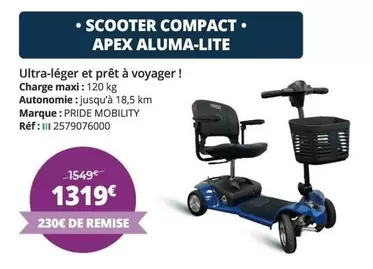 Scooter Compact Apex Aluma-Lite offre à 1319€ sur Distri Club Médical