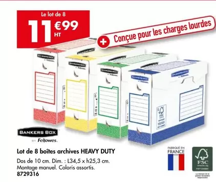 Bankers Box - Lot De 8 Boîtes Archives Heavy Duty offre à 11,99€ sur Plein ciel