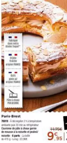 Paris-Brest offre à 9,95€ sur Maison Thiriet