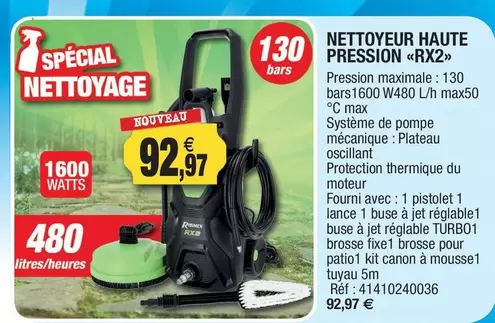 Ribimex - Nettoyeur Haute Pression RX2 offre à 92,97€ sur Outiror