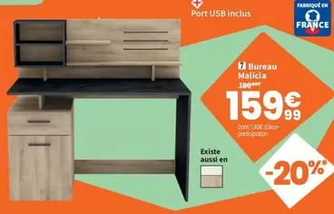 Bureau Malicia offre à 159,99€ sur Conforama