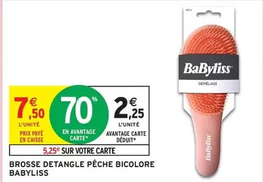 Babyliss - Brosse Detangle Pêche Bicolore offre à 7,5€ sur Intermarché