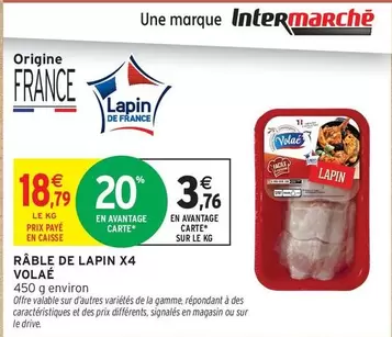 Facile - Râble De Lapin X4 offre à 18,79€ sur Intermarché