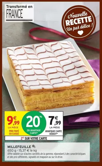 Millefeuille offre à 7,99€ sur Intermarché