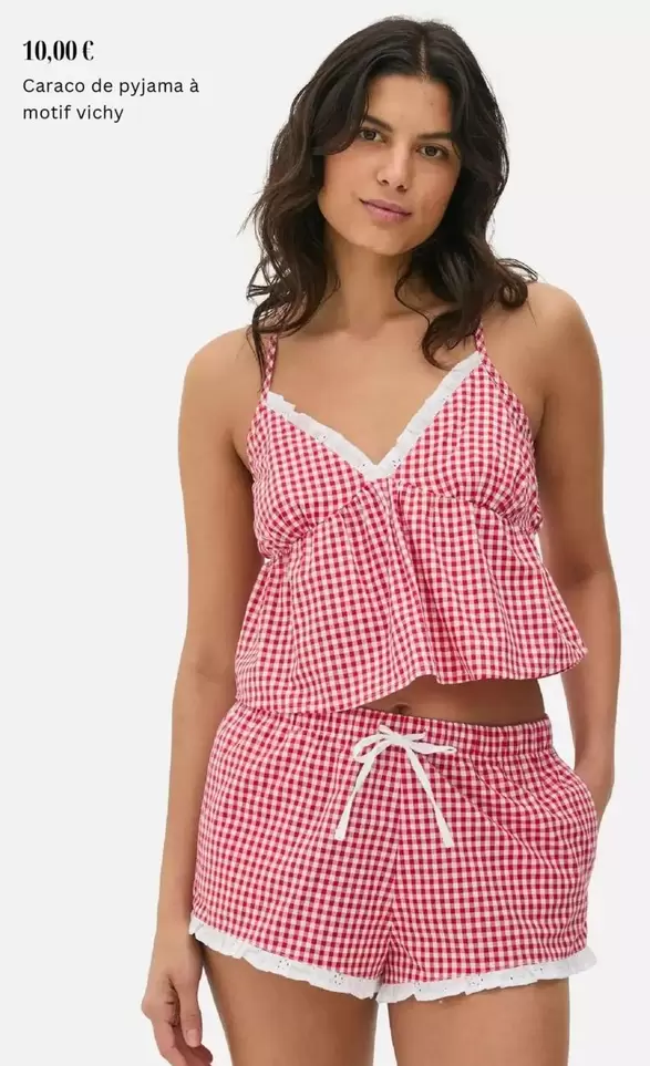 Cereco De Pyjama A Motif Vichy offre à 10€ sur Primark