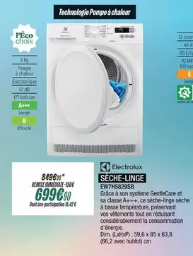 Electrolux - Sèche-Linge EW7H5829SB  offre à 699,9€ sur Blanc Brun