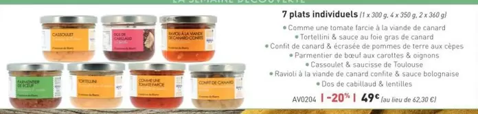 7 Plats Individuels offre à 49€ sur Comtesse du Barry