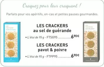 Les Crackers Pavot & Poivre offre à 6,9€ sur Comtesse du Barry