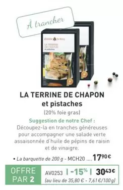 La Terrine De Chapon Et Pistaches offre à 17,9€ sur Comtesse du Barry