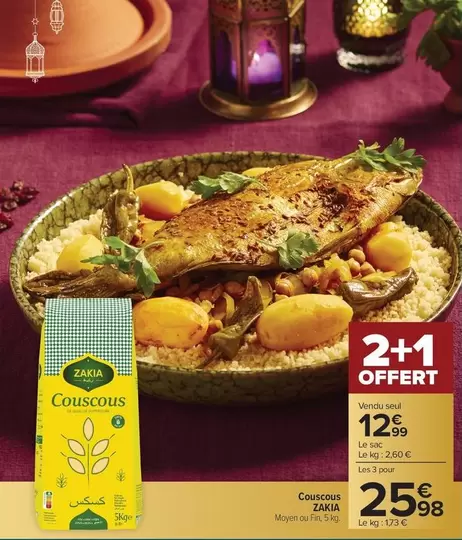 Zakia - Couscous offre à 12,99€ sur Carrefour Contact