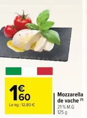 Mozzarella De Vache offre à 1,6€ sur Cora