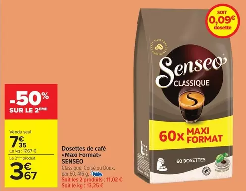 Senseo - Dosettes De Café Maxi Format offre à 7,35€ sur Carrefour Market