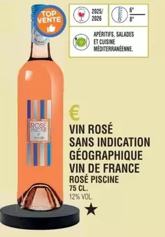 Vin Rose Sans Indication Geographique Vin De France Rosé offre sur E.Leclerc
