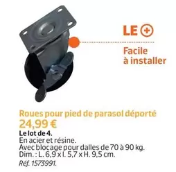 Roues Pour Pied De Parasol Déporté offre à 24,99€ sur Jardiland