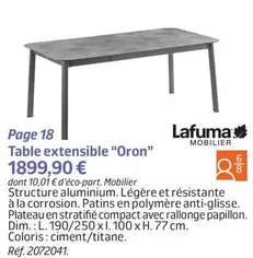 Lafuma - Table Extensible "Oron" offre à 1899,9€ sur Jardiland