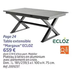 Eclóz - Table Extensible "Margaux" offre à 659€ sur Jardiland