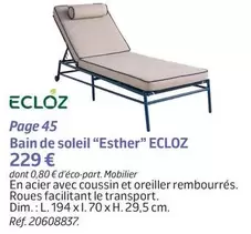 Ecloz  Bain De Soleil "Esther"  offre à 229€ sur Jardiland