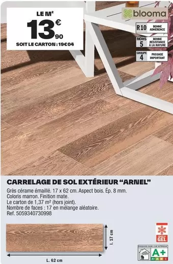 Carrelage De Sol Exterieur "Arnel" offre à 13,9€ sur Brico Dépôt