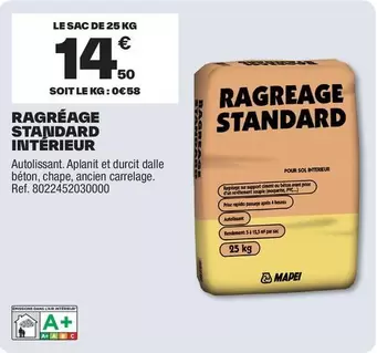 Ragreage Standard Interieur  offre à 14,5€ sur Brico Dépôt