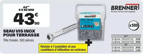 Seau Vis Inox Pour Terrasse offre à 43,9€ sur Brico Dépôt