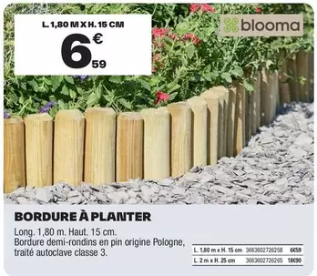 Bordure Bois 180x15cm offre à 6,59€ sur Brico Dépôt