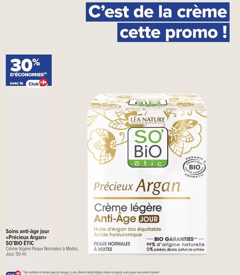 Promo - Crème Légère Anti-âge offre sur Carrefour Contact