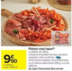 Plateau Maxi Tapas offre à 9,9€ sur Carrefour Contact