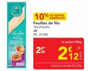 Feuilles De Filo offre à 2,12€ sur Metro