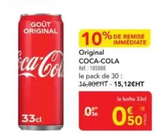 Coca cola - Original offre à 0,5€ sur Metro