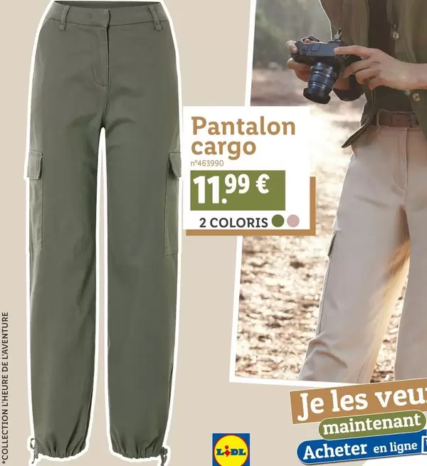 Cargo - Pantalon offre à 11,99€ sur Lidl