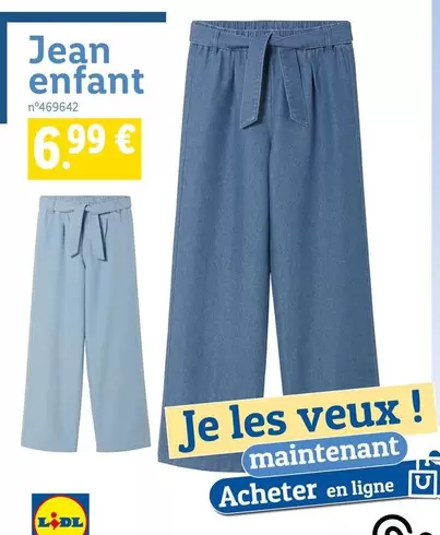 Lidl - Jean Enfant offre à 6,99€ sur Lidl