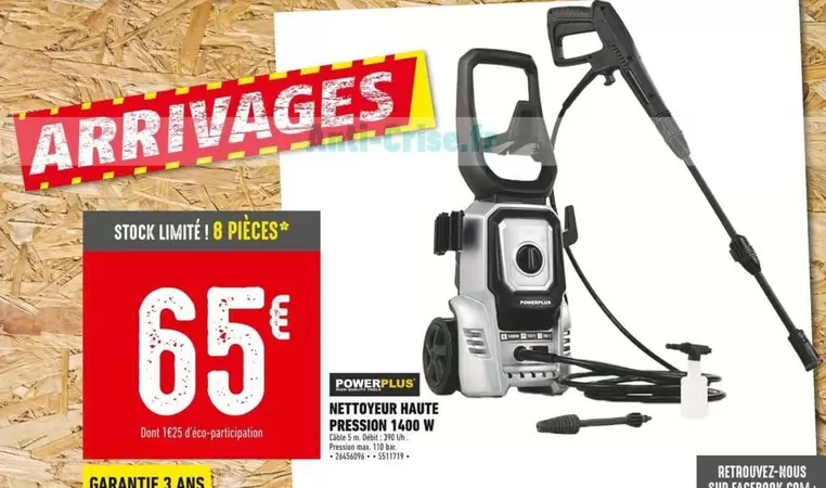 Power Plus - Nettoyeur Haute Pression 1400 W offre à 65€ sur Batkor