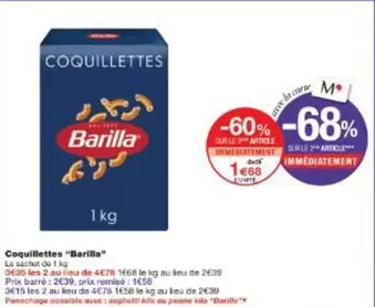 Barilla - Coquillettes offre à 1,68€ sur Monoprix