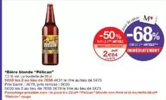 Pélican - Bière Blonde "pêlican" offre sur Monoprix