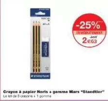 Mars - Crayon À Papier Noris + Gomme offre à 2,63€ sur Monoprix