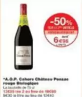 A.o.p. Cahors Chateau Pontac Rouge offre à 6,95€ sur Monop'