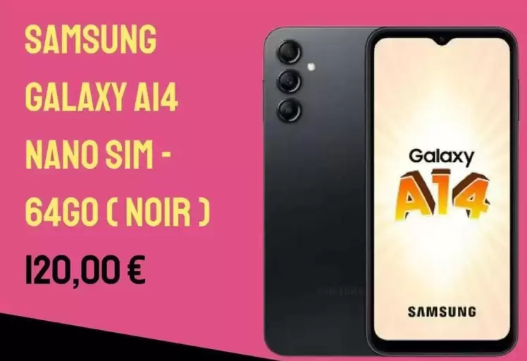 Samsung - Galaxy A14 Nano Sim 64Go  offre à 120€ sur Cash Converters