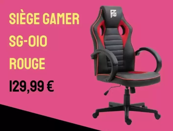 Siège Gamer Sg-oio offre à 129,99€ sur Cash Converters