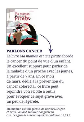 Parlons Cancer offre à 12,99€ sur Pharmacien Giphar