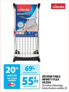 Vileda - Séchoir Table Infinity Flex offre sur Auchan Hypermarché