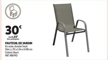 Fauteuil De Jardin offre à 30€ sur Auchan Hypermarché