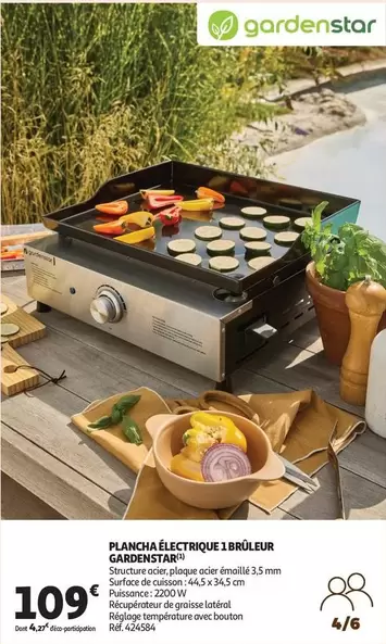 Gardenstar - Plancha Électrique 1 Brûleur offre à 109€ sur Auchan Hypermarché