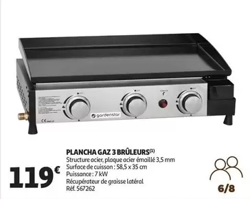 Gardenstar - Plancha Gaz 3 Brûleurs offre à 119€ sur Auchan Hypermarché