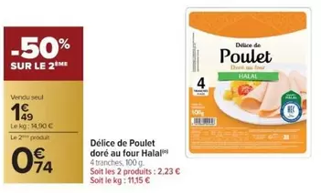 Délice de Poulet offre à 1,49€ sur Cora