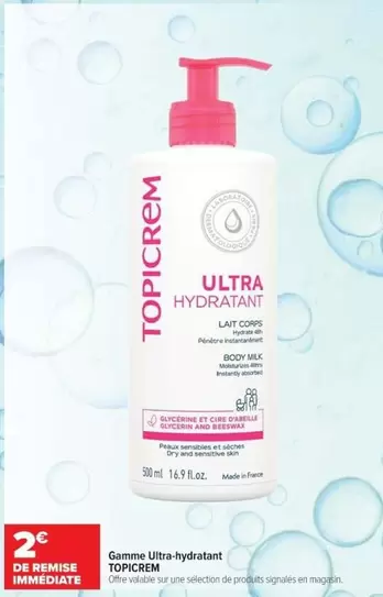 Topicrem - gamme ultra-hydratant offre à 2€ sur Cora